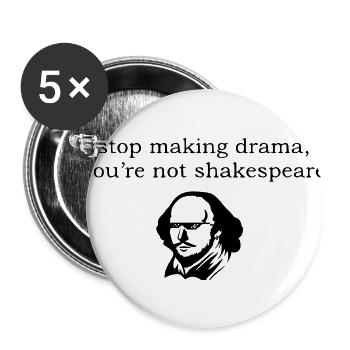 shakespeare drama - badass design - Buttons large 2.2''/56 mm (5-pack) - white - Front