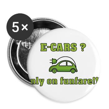 against electric cars against e-mobility - Buttons large 2.2''/56 mm (5-pack) - white - Front