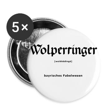 Wolpertinger black - Buttons groß 56 mm (5er Pack) - Weiß - Vorne
