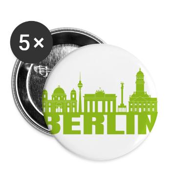 Skyline Berlin Germany landmark gift - Buttons large 2.2''/56 mm (5-pack) - white - Front