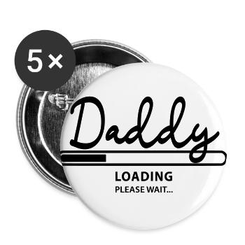 daddy loading - Buttons groß 56 mm (5er Pack) - Weiß - Vorne