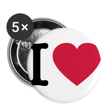i love you eigener Text - Buttons groß 56 mm (5er Pack) - Weiß - Vorne