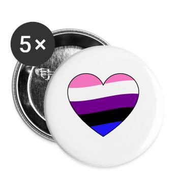 Pride Gender Fluid - Buttons large 2.2''/56 mm (5-pack) - white - Front