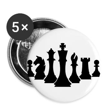 pièces d'échec - Lot de 5 grands badges (56 mm) - blanc - Devant