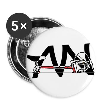 X-Ray Vision Top Tube Red Vintage Bicycle - Buttons large 2.2''/56 mm (5-pack) - white - Front