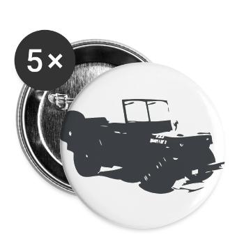 US Jeep Willys - Buttons groß 56 mm (5er Pack) - Weiß - Vorne