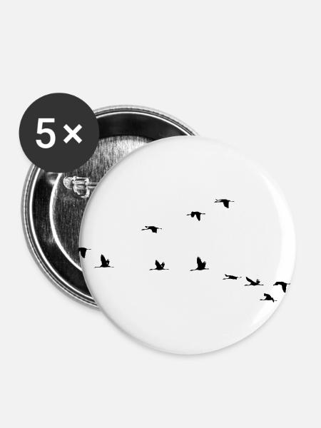b i r d142 - Buttons groß 56 mm (5er Pack) - Weiß