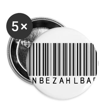 Unbezahlbar - Buttons groß 56 mm (5er Pack) - Weiß - Vorne