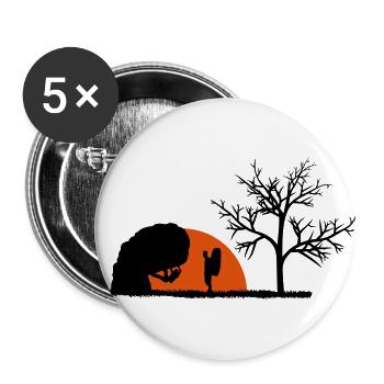 Boulderer soleil - Lot de 5 grands badges (56 mm) - blanc - Devant
