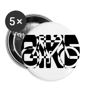 pictogramm combiné vélo cycliste - Lot de 5 grands badges (56 mm) - blanc - Devant