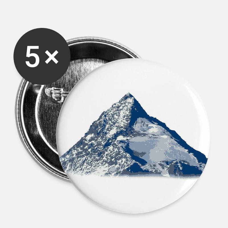 Grossglockner - Buttons large 2.2''/56 mm (5-pack) - white