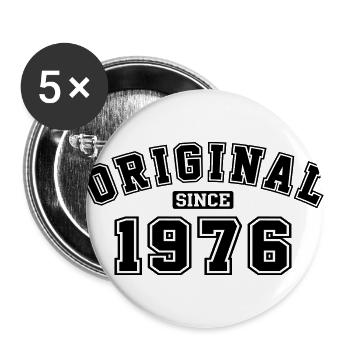 Depuis 1976, année d'origine Anniversaire Anniversaire - Lot de 5 grands badges (56 mm) - blanc - Devant