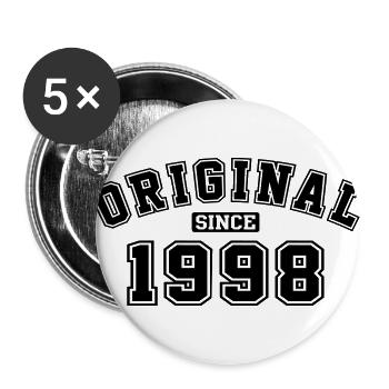 Depuis 1998, année d'origine Anniversaire Anniversaire - Lot de 5 grands badges (56 mm) - blanc - Devant
