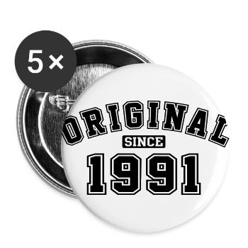 Original Since 1991 Jahrgang Birthday Geburtstag - Buttons groß 56 mm (5er Pack) - Weiß - Vorne