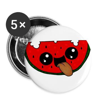 Watermelon - Buttons large 2.2''/56 mm (5-pack) - white - Front