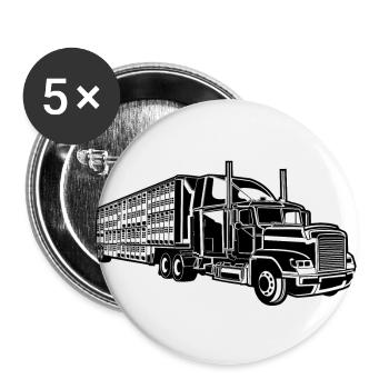 Camion / camion 01_schwarz blanc - Lot de 5 grands badges (56 mm) - blanc - Devant