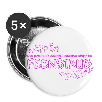Spruch mit Feenstaub - Buttons groß 56 mm (5er Pack) - Weiß - Vorne