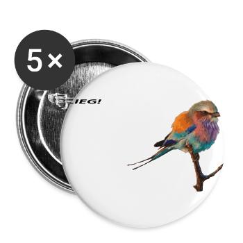 Vogel - Buttons groß 56 mm (5er Pack) - Weiß - Vorne