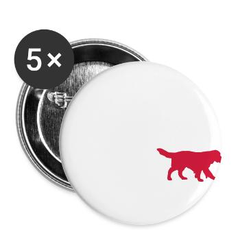 The Dog Walking Round 2 - Lot de 5 grands badges (56 mm) - blanc - Devant