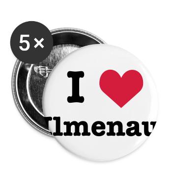 I love (heart) Ilmenau - Buttons groß 56 mm (5er Pack) - Weiß - Vorne