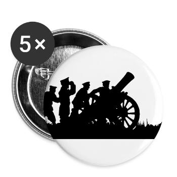 Kanone - Buttons groß 56 mm (5er Pack) - Weiß - Vorne