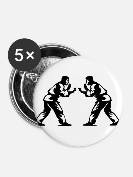 Jiu-jitsu - Buttons groß 56 mm (5er Pack) - Weiß