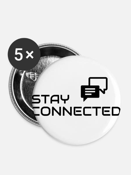 Stay connected - Buttons groß 56 mm (5er Pack) - Weiß