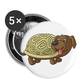 mignon de bande dessinée crapaud teckel - Lot de 5 grands badges (56 mm) - blanc - Devant