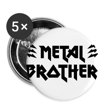 Metal Brother Familien Shirt Tasse Accessoire - Buttons groß 56 mm (5er Pack) - Weiß - Vorne