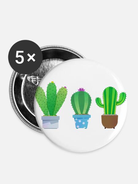 Kaktus! - Buttons groß 56 mm (5er Pack) - Weiß