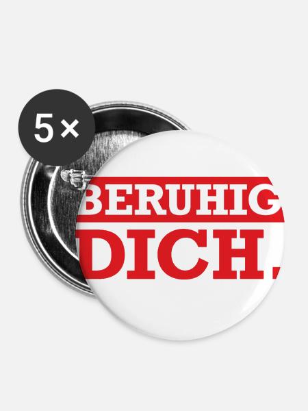 Berugig dich - Buttons groß 56 mm (5er Pack) - Weiß