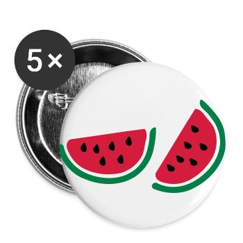 Halb watermelon_fruits - Buttons groß 56 mm (5er Pack) - Weiß - Vorne