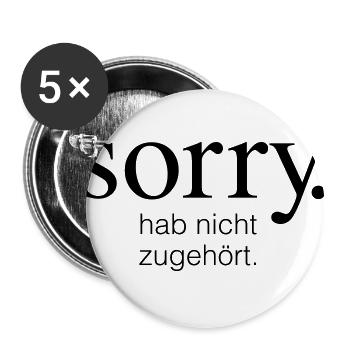 Disant drôle Désolé je n'ai pas écouté - Lot de 5 grands badges (56 mm) - blanc - Devant