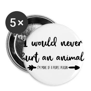 Animal rights activists - Buttons large 2.2''/56 mm (5-pack) - white - Front