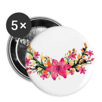 Flowers - Buttons large 2.2''/56 mm (5-pack) - white - Front
