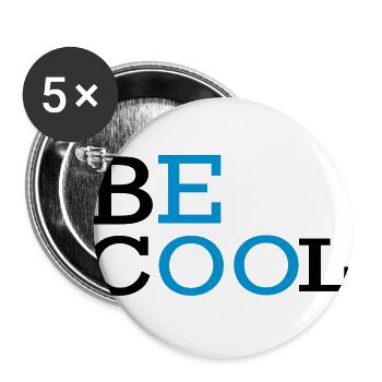BE COOL text logo - Buttons large 2.2''/56 mm (5-pack) - white - Front