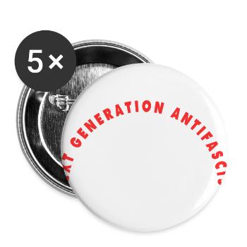 ANTIFASCISTE PROGÉNITURE - Lot de 5 grands badges (56 mm) - blanc - Devant