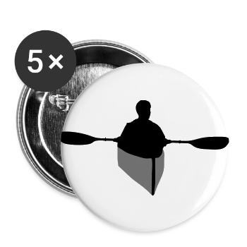 kajaking, paddling - Lot de 5 grands badges (56 mm) - blanc - Devant