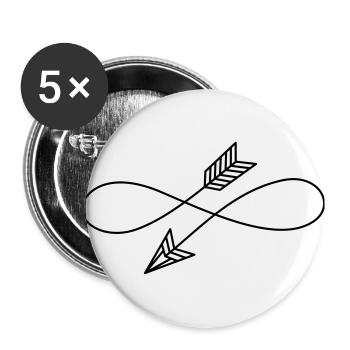 Infinity Pfeil, Beste Freunde, Liebe Freundin, Fun - Buttons groß 56 mm (5er Pack) - Weiß - Vorne