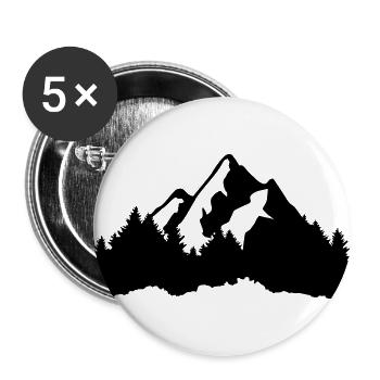 Mountains and Forest - Buttons large 2.2''/56 mm (5-pack) - white - Front