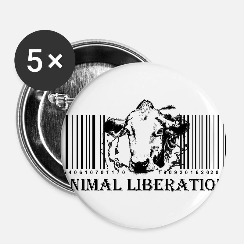 Animal Liberation - Buttons large 2.2''/56 mm (5-pack) - white