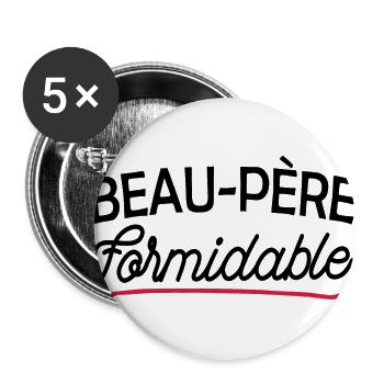 Beau-père formidable - Lot de 5 grands badges (56 mm) - blanc - Devant