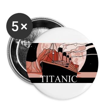 Titanisch - Buttons groß 56 mm (5er Pack) - Weiß - Vorne