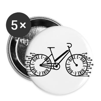 E Bike Fahrrad - Buttons groß 56 mm (5er Pack) - Weiß - Vorne