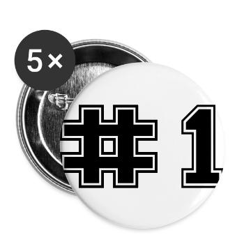 Number One Mum - Buttons groß 56 mm (5er Pack) - Weiß - Vorne