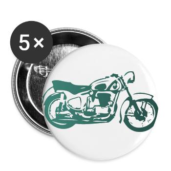 DDR Motorrad Sport AWO - Buttons groß 56 mm (5er Pack) - Weiß - Vorne