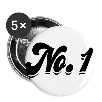 No. 1 - Buttons groß 56 mm (5er Pack) - Weiß - Vorne