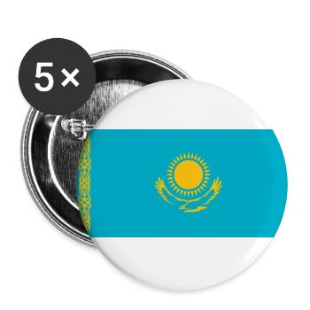 Drapeau national du Kazakhstan - Lot de 5 grands badges (56 mm) - blanc - Devant
