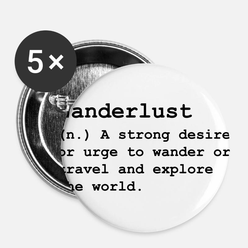 Wanderlust - Buttons large 2.2''/56 mm (5-pack) - white