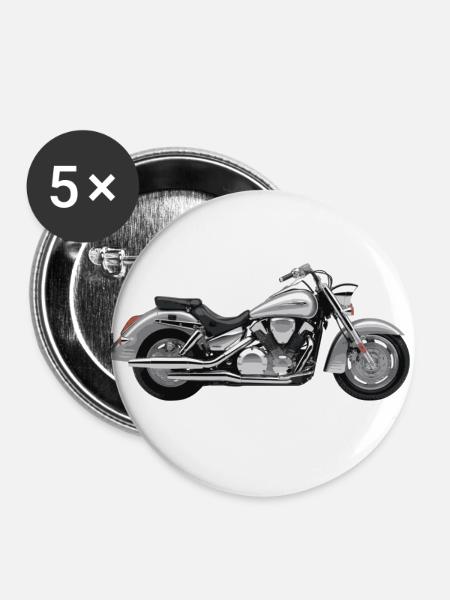Motorrad - Buttons groß 56 mm (5er Pack) - Weiß